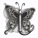 butterfly lifting anchor   tattoo design idea