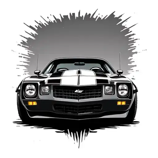 1979 Chevy Camaro outdoor scene tattoo design idea