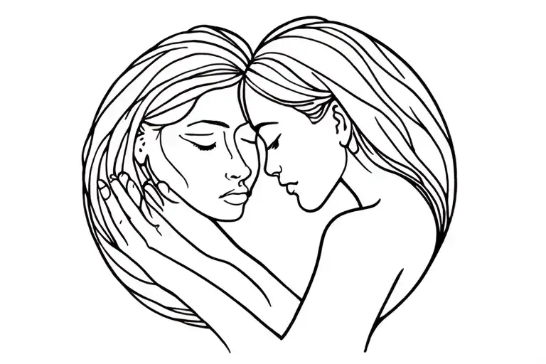 self love healing fine line drawing tattoo design idea