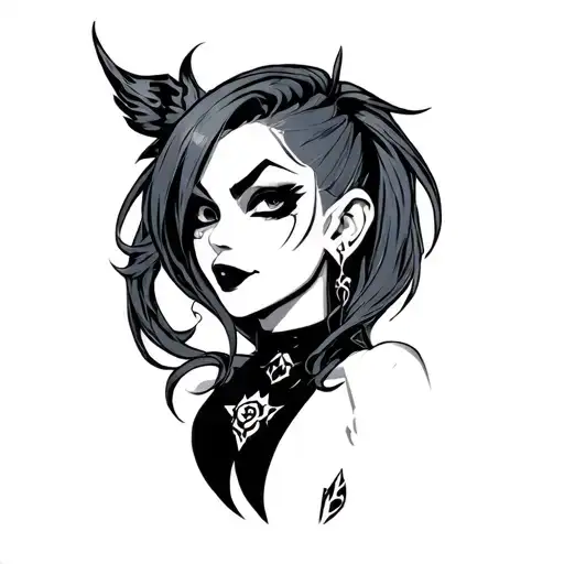 jinx from league of legends tattoo design idea