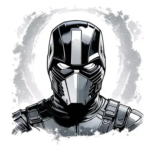 winter soldier in mask tattoo design idea