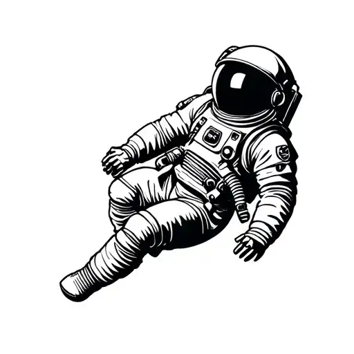 An astronaut floating tattoo design idea
