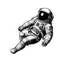 An astronaut floating tattoo design idea