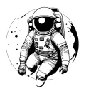 An astronaut floating tattoo design idea