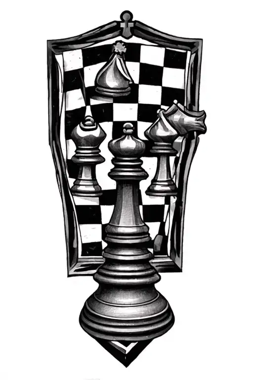 chess board tattoo design idea
