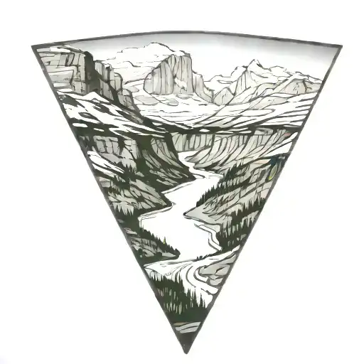 Glacier National Park Grinnell Glacier tattoo design idea