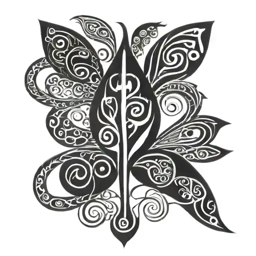 lung cancer survivor tribal patterns inspired tattoo design idea