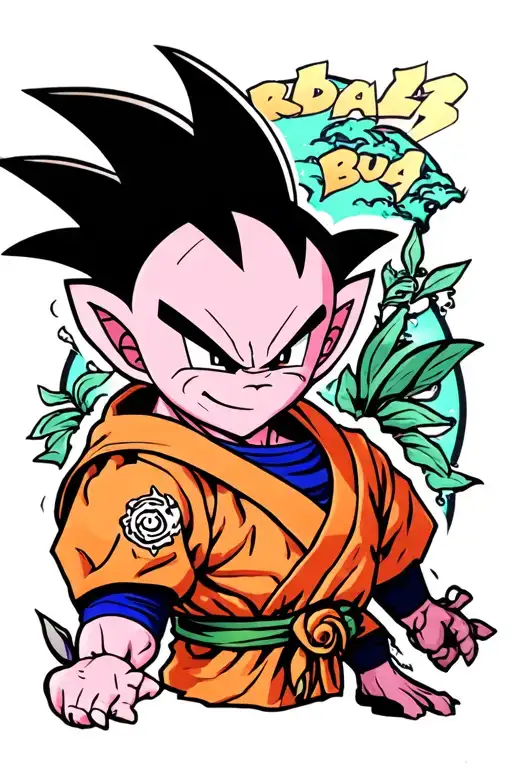 kid buu dragon ball tattoo design idea