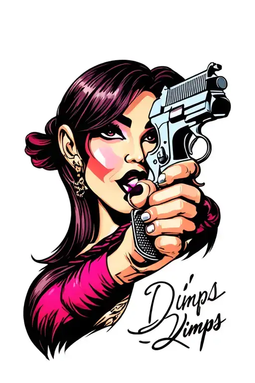 "Dimps" gangster jessica rabbit Holding a tattoo gun tattoo design idea