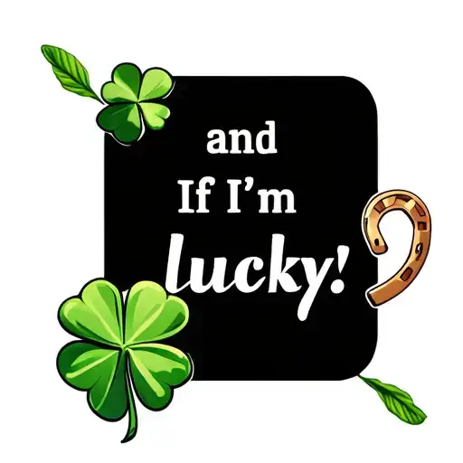 "and If I'm lucky" a 4 leaf clover and a horseshoe tattoo design idea