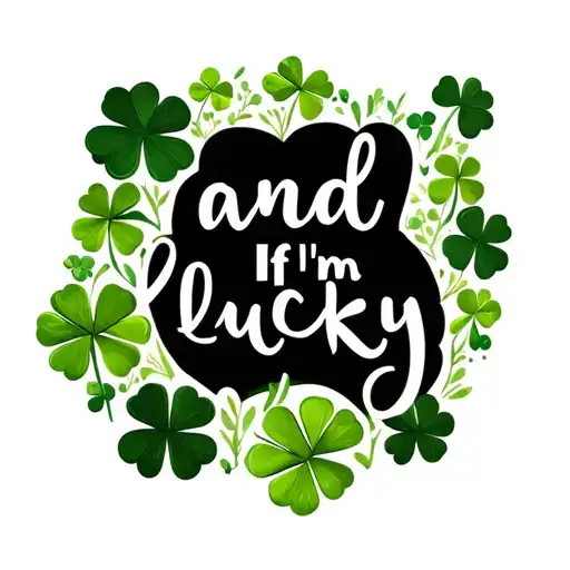 "and If I'm lucky" a field of 4 leaf clovers tattoo design idea