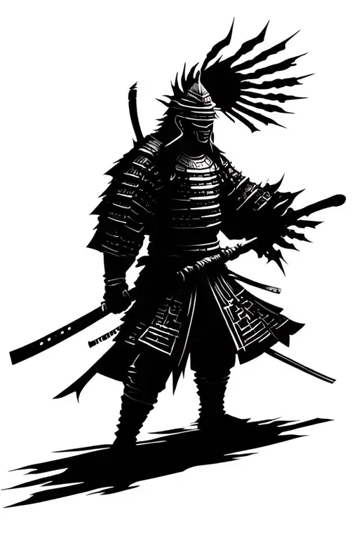 Silouette of a Samurai Warrior tattoo design idea
