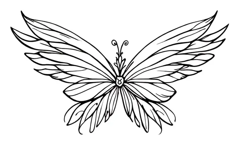 fairy wings tattoo design idea