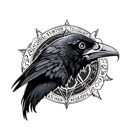 bones, ravens, creepy, occult. realistic tattoo tattoo design idea