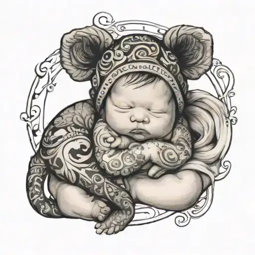 unique newborn baby boy named silas pennington tattoo design idea
