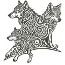 wolf and wolf cub tattoo design idea