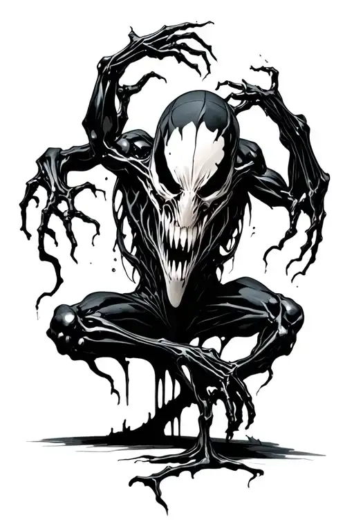carnage symbiote goo stretching no face tattoo design idea