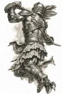 gladiator fighting tattoo design idea