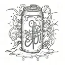 Evil spray can with graffiti writing in the middle SNOW → make it bent into graffiti in an even more evil style tattoo design idea