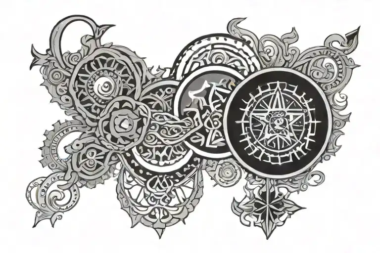 Kazakhstan with the adoption symbol intertwined tattoo design idea