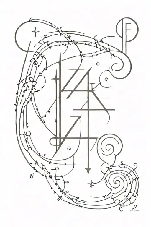 Arcane spell notation tattoo design idea