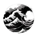 Tidal Wave tattoo design idea