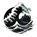 Tidal Wave tattoo design idea