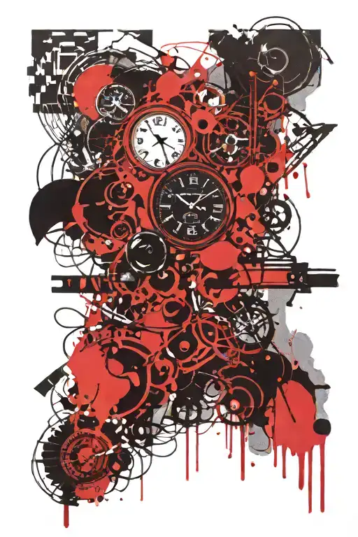Wake up,Your time is limited,1999,trust no one “ red color”,00:00,Libra sign  tattoo design idea