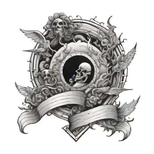 thin line between heaven and hell towards heaven tattoo design idea