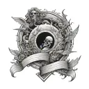 thin line between heaven and hell towards heaven tattoo design idea