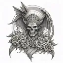 thin line between heaven and hell towards heaven tattoo design idea