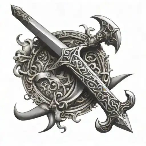 Excalibur sword  from nothing comes a King tattoo design idea