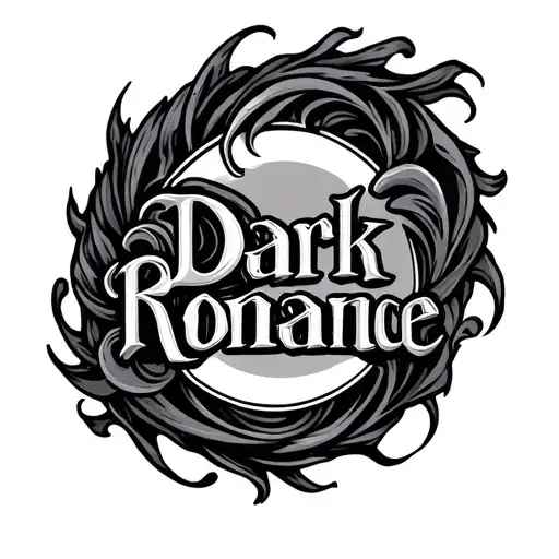 Dark Romance logo surrounded by swirling tattoo design idea