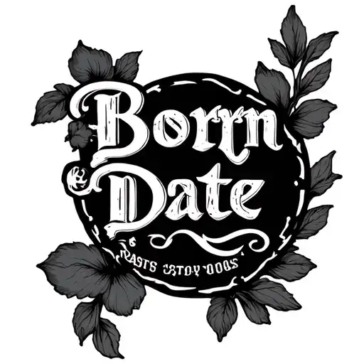 Born Date tattoo design idea