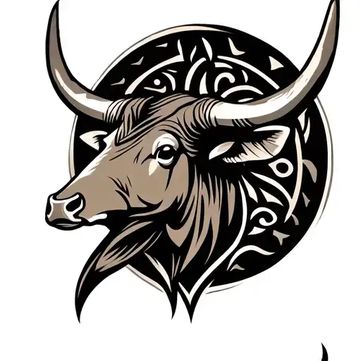 longhorns, colombian, warriors tribal tattoo design idea