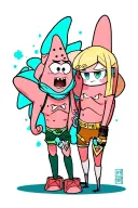 zenitsu + patrick star tattoo design idea