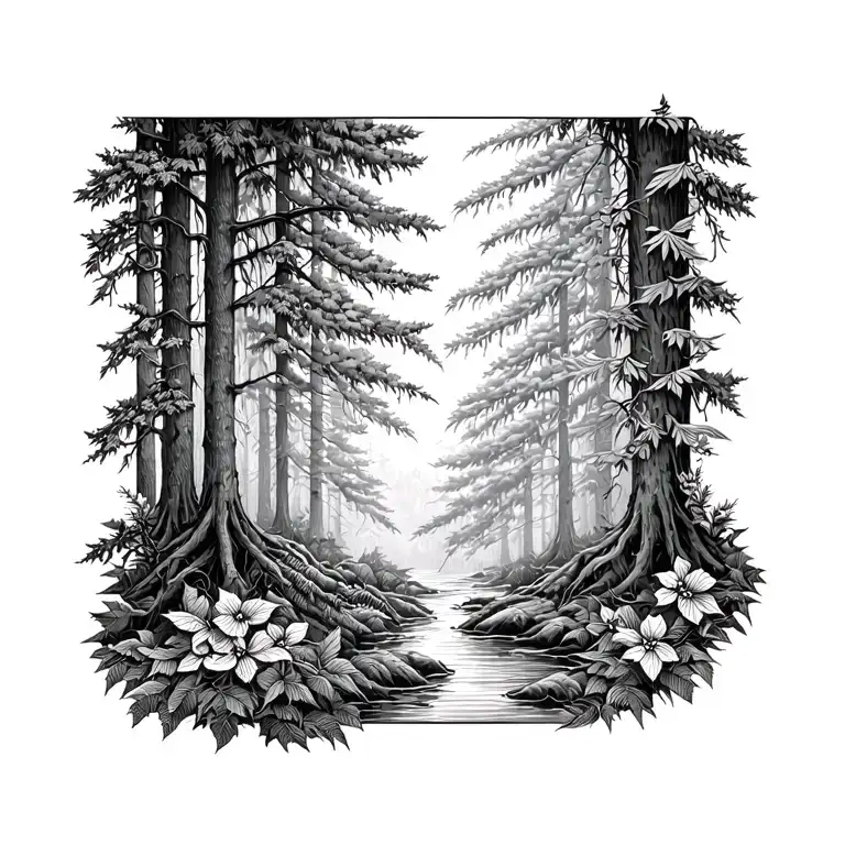 forest nature inspired tattoo tattoo design idea