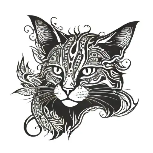 cat and common kingfisher bird tattoo design idea