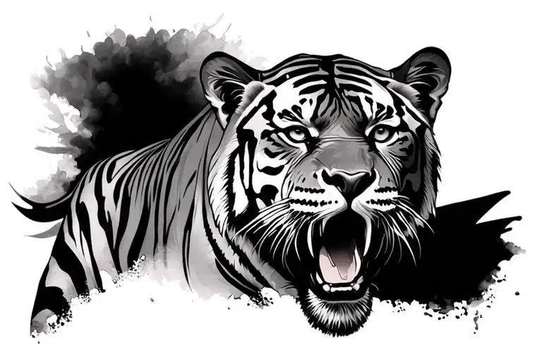 prowling tiger tattoo design idea