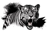 prowling tiger tattoo design idea