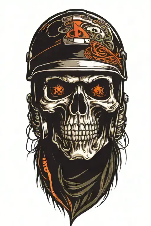 motocross skull in helmet tattoo design idea