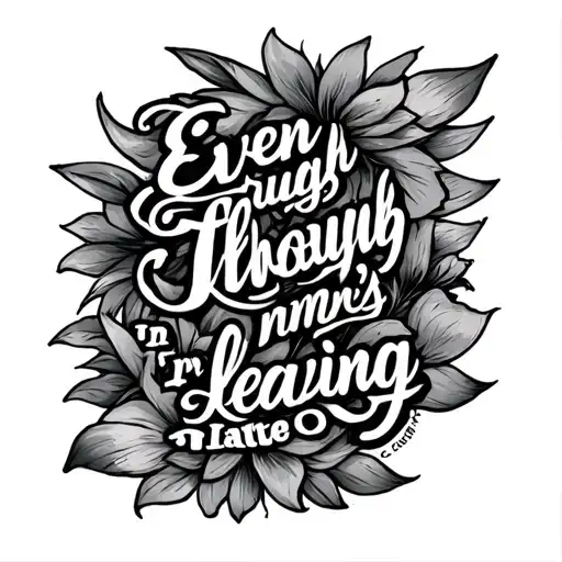 Even though I'm leaving by Luke Combs' lyrics intertwined tattoo design idea