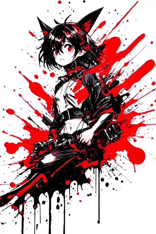 Anime - mix between Pokemon, Digimon, Yu-Gi-Oh tattoo design idea