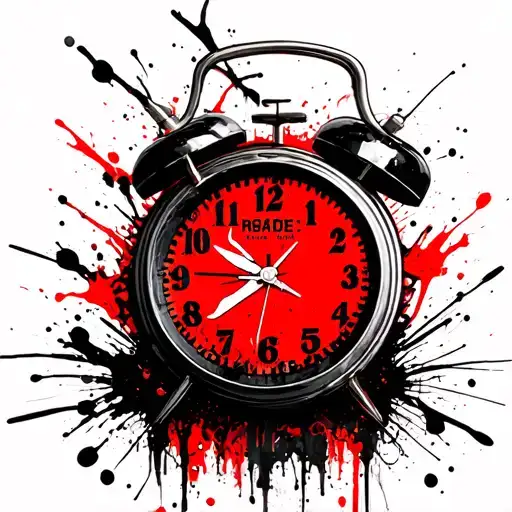 alarm clock tattoo design idea