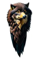 eagle and wolf tattoo design idea