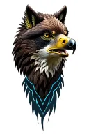 eagle and wolf tattoo design idea