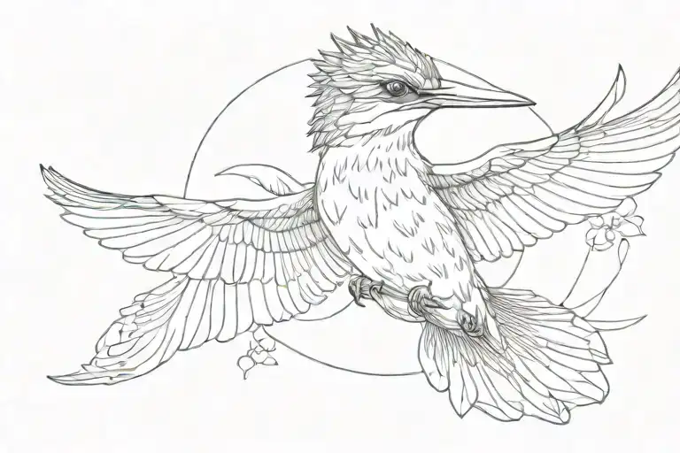 kingfisher flying tattoo design idea