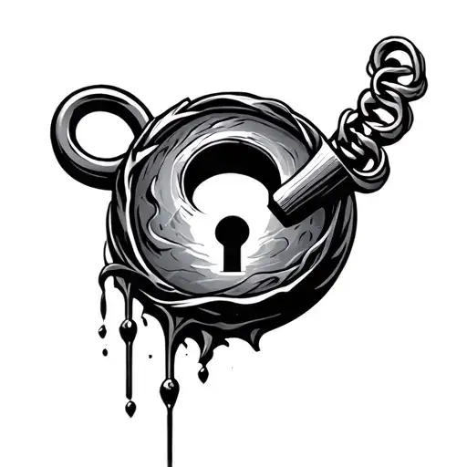 open lock with z tattoo design idea