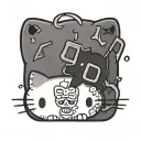 hello kitty black metal tattoo design idea
