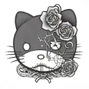 hello kitty black metal tattoo design idea